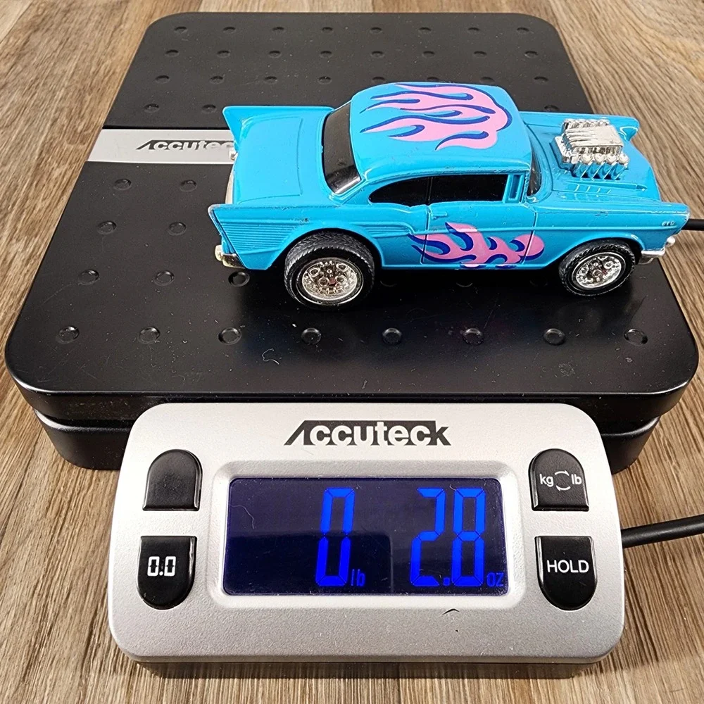 Vintage 1988 Mattel 1957 Chevy Bel Air Blue Pink Flames Hot Rod Toy Car
